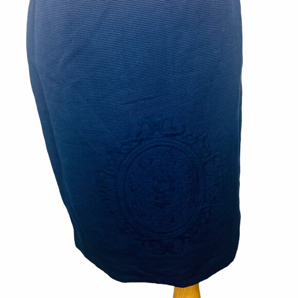 Peggy Jennings Vintage Corduroy Blue Pencil Skirt Sz 10 - Picture 4 of 13